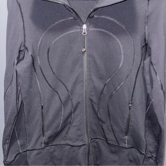 Lululemon In Stride Jacket Black Full Zip Long Sleeve Womens 8 - Picture 3 of 10